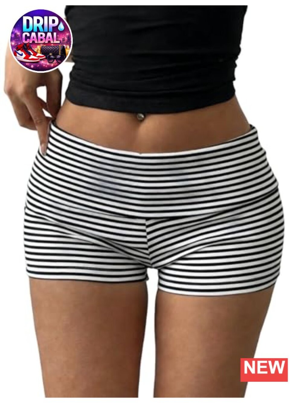 Women's Y2K Fold Over Micro Mini Shorts High Stretch Lounge Pajama Bottoms